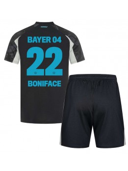 Bayer Leverkusen Victor Boniface #22 Ausweichtrikot für Kinder 2024-25 Kurzarm (+ Kurze Hosen)